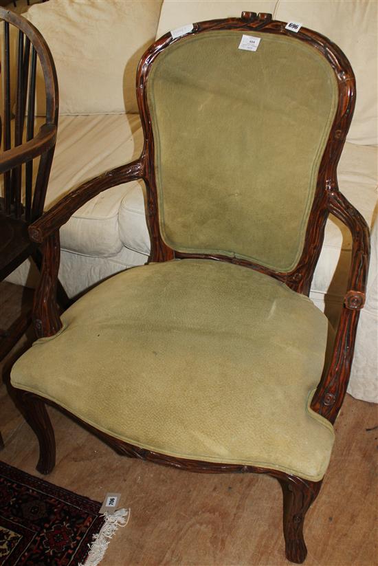 Fauteuil with Naturalistic showwood frame